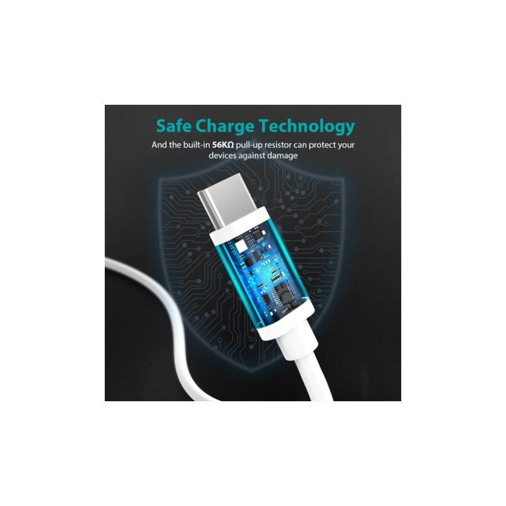 Дата кабель USB 2.0 AM to USB-C 1.0m Choetech (AC0002-WH)