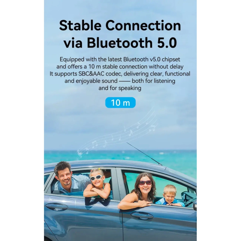 FM модулятор Vention AUX TRS 3.5мм USB Bluetooth 5.0 Coiled Cable 1.5M Gray Zinc (NAGHG)