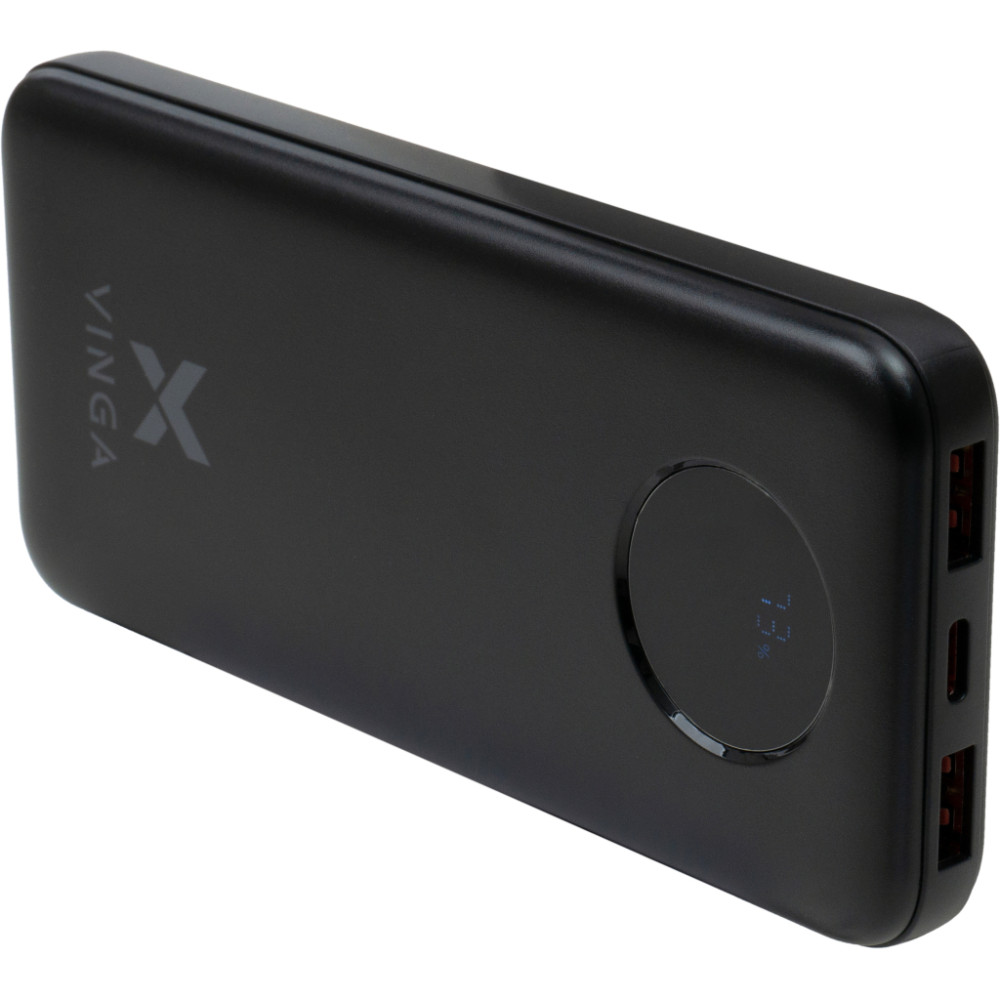 Батарея універсальна Vinga 10000 mAh 22.5W Display Black (VPBB1022)