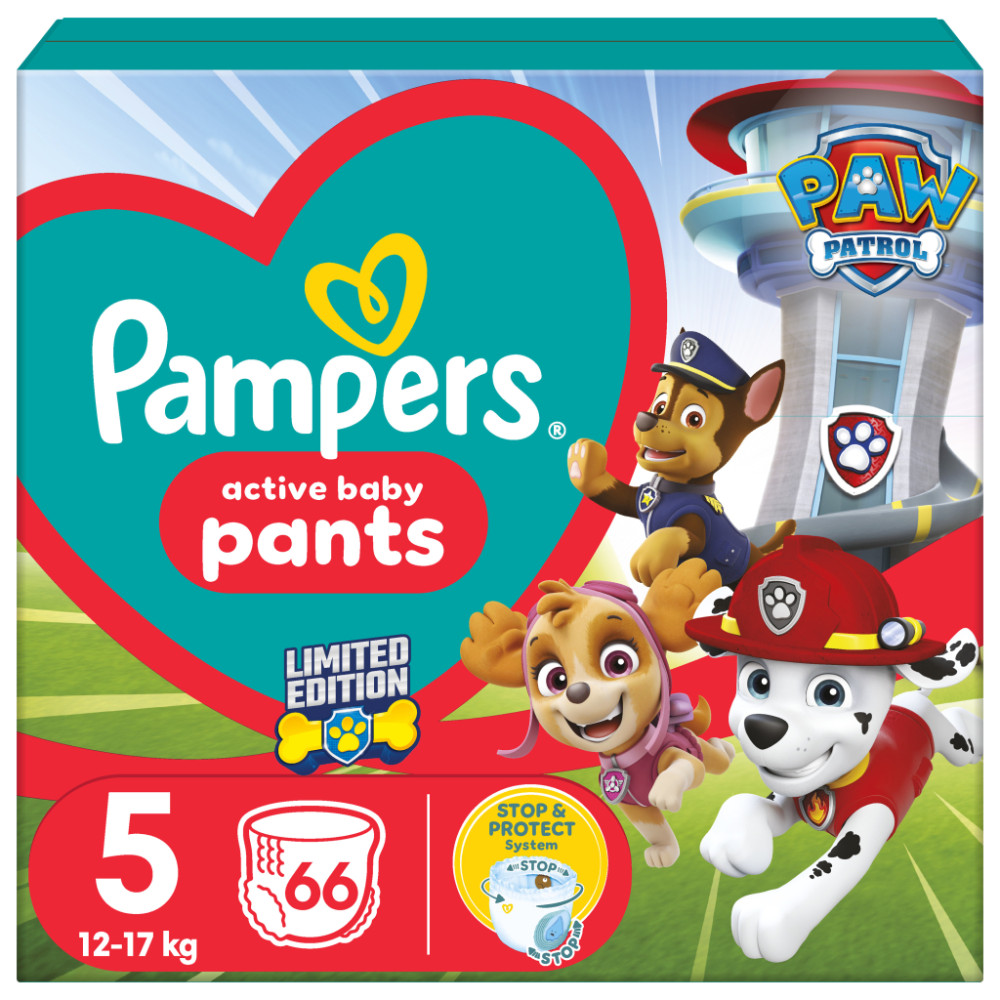 Підгузки Pampers Junior Розмір 5 (12-17кг) Paw Patrol 66 шт (8006540863619)