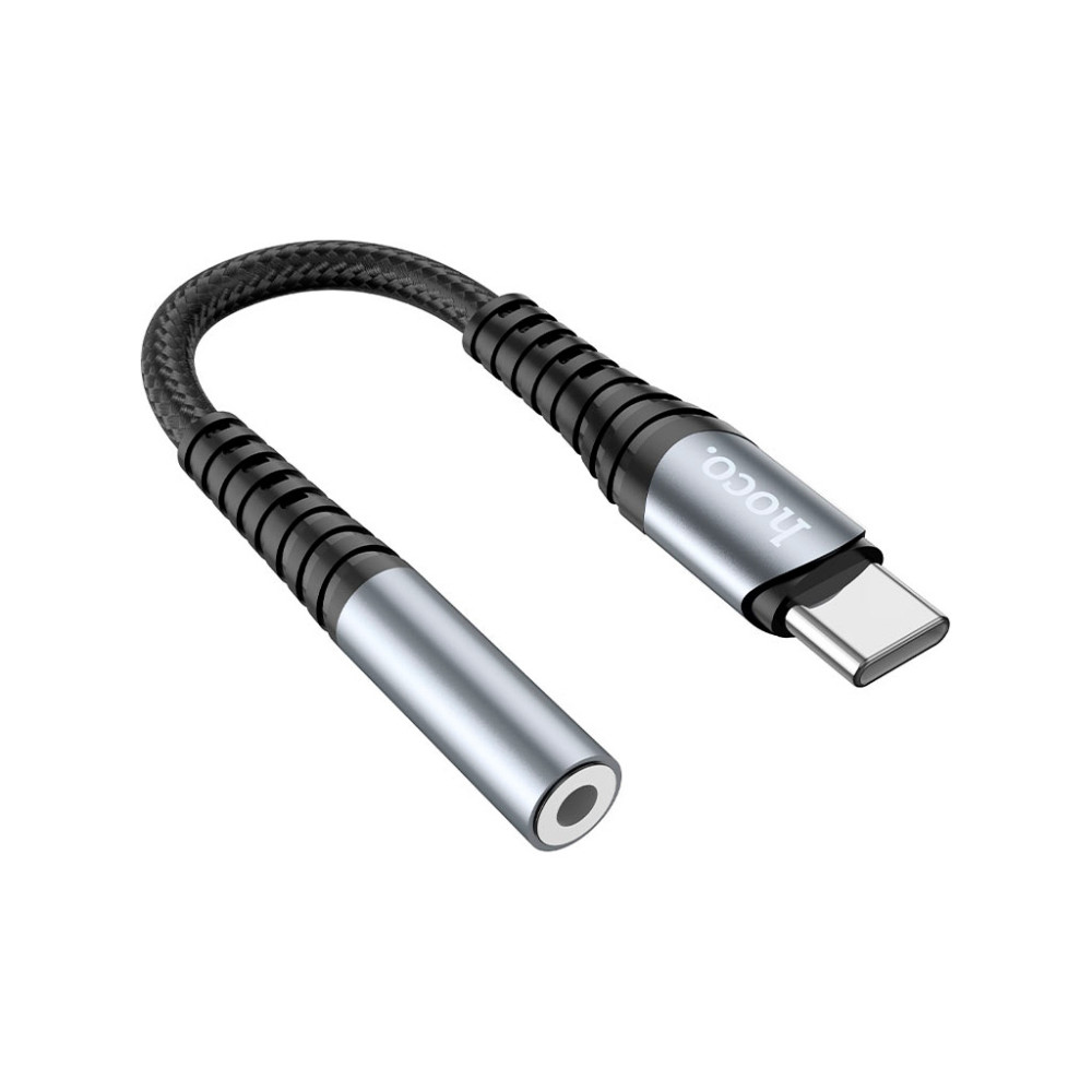 Перехідник USB-C M to 3.5mm F LS33 metal gray HOCO (6931474761163)