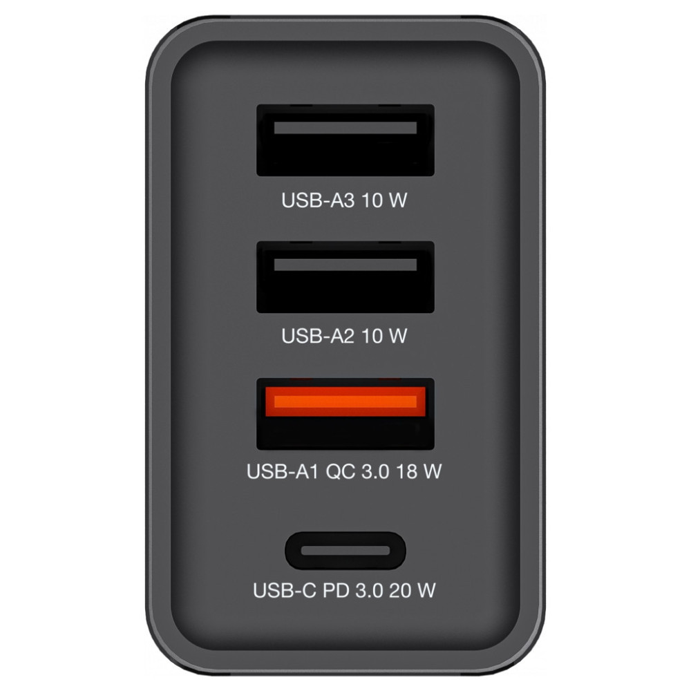 Зарядний пристрій Verbatim USB 30W PD3.0 4-ports black (49700)