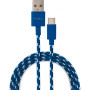 Дата кабель USB 2.0 AM to USB-C 1.0m 2color nylon blue Vinga (VCPDCTCNB31B) Дата кабель USB 2.0 AM to USB-C 1.0m 2color nylon blue Vinga (VCPDCTCNB31B)