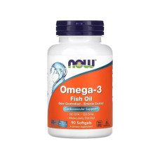 Жирні кислоти Now Foods Омега-3, 1000 мг, 180 EPA - 120 DHA, Omega-3 Fish Oil, 90 гелевих капсул (NOW-01656)
