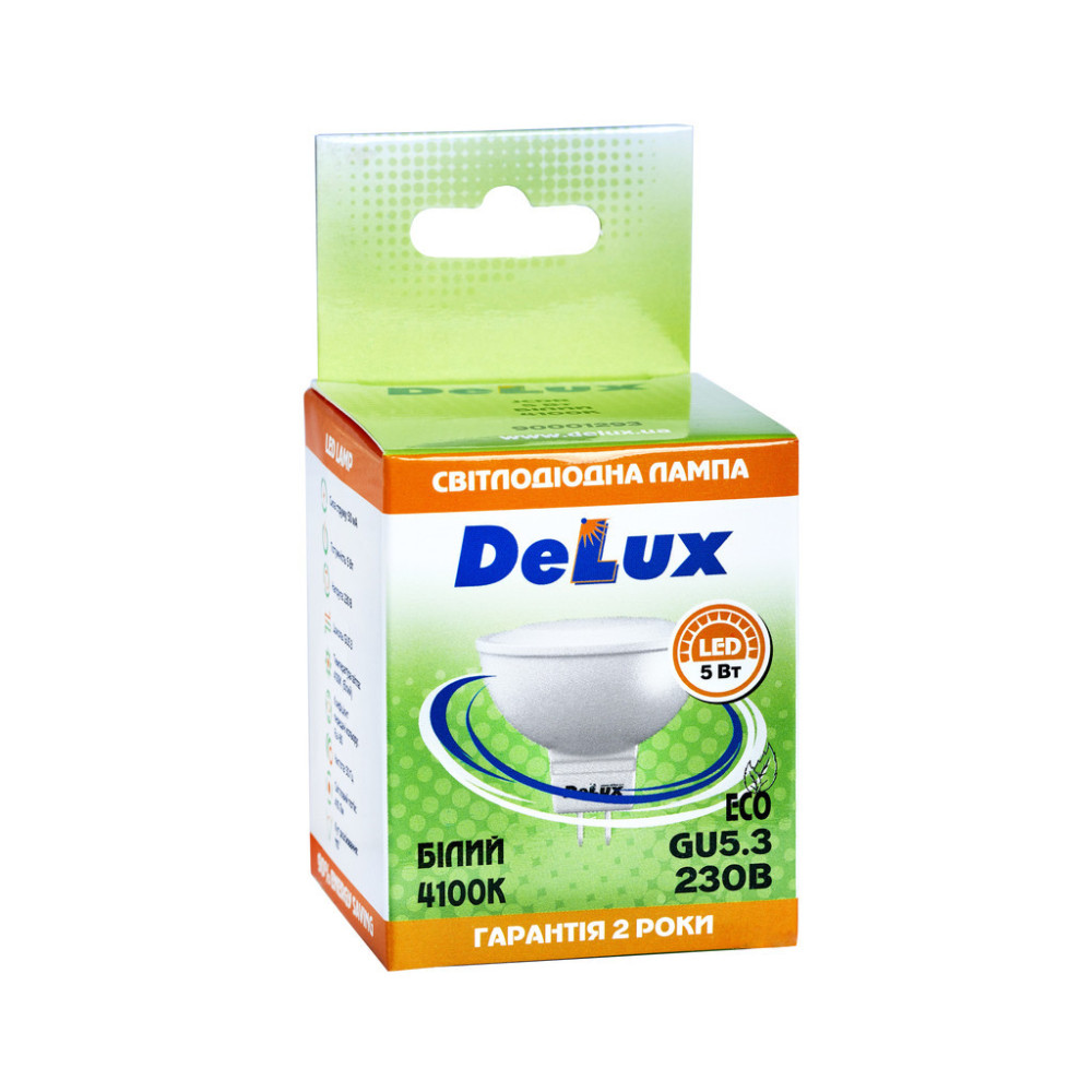 Лампочка Delux JCDR 5Вт 4100K 220В_GU5.3 (90020568)
