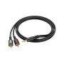 Кабель мультимедійний 3.5mm M to 2xRCA 1.5m Black BOROFONE (6974443382204) Кабель мультимедійний 3.5mm M to 2xRCA 1.5m Black BOROFONE (6974443382204)