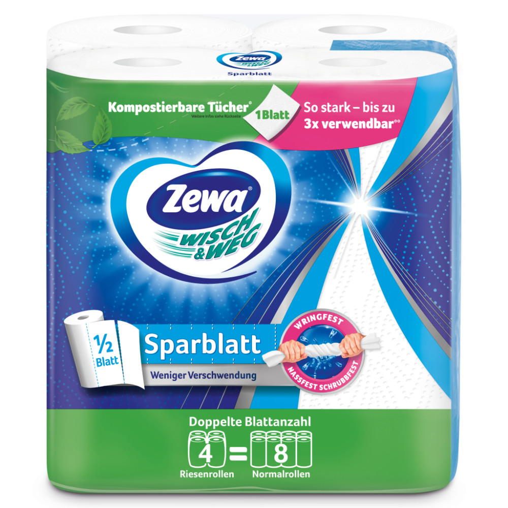 Паперові рушники Zewa Wisch & Weg 2 шари 4 рулони (7322541210841)