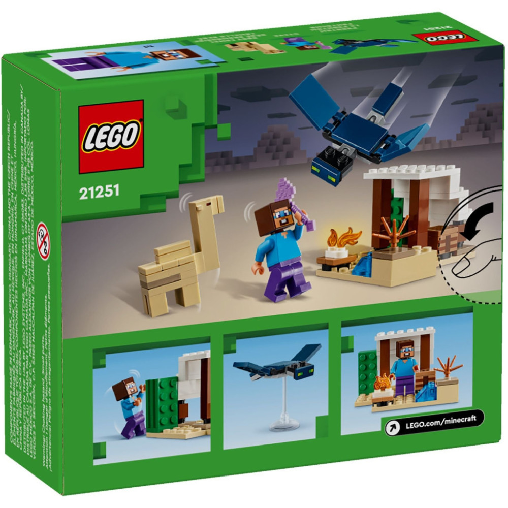 Конструктор LEGO Minecraft Експедиція Стіва в пустелю 75 деталей (21251)
