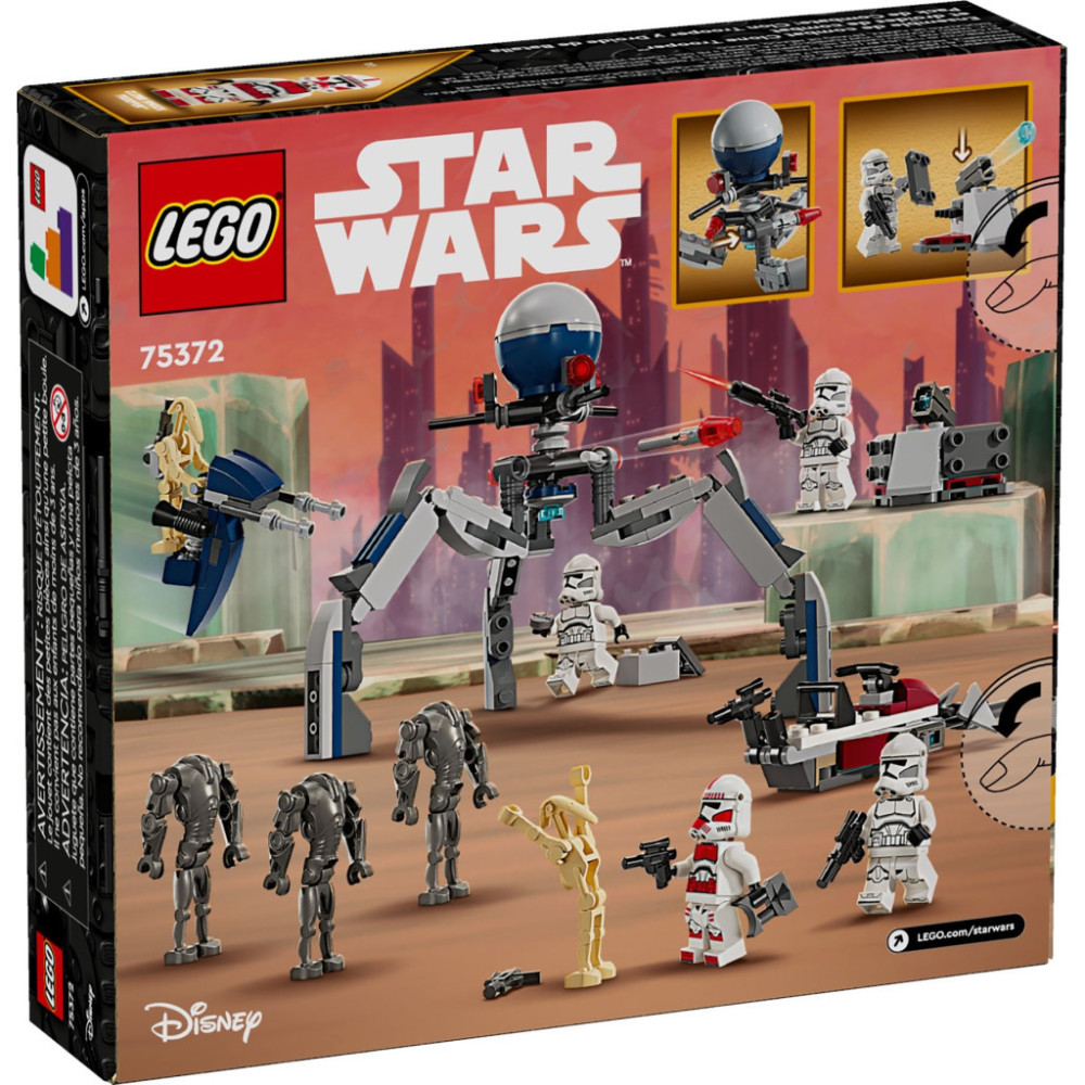 Конструктор LEGO Star Wars Клони-піхотинці й Бойовий дроїд. Бойовий набір 215 деталей (75372)