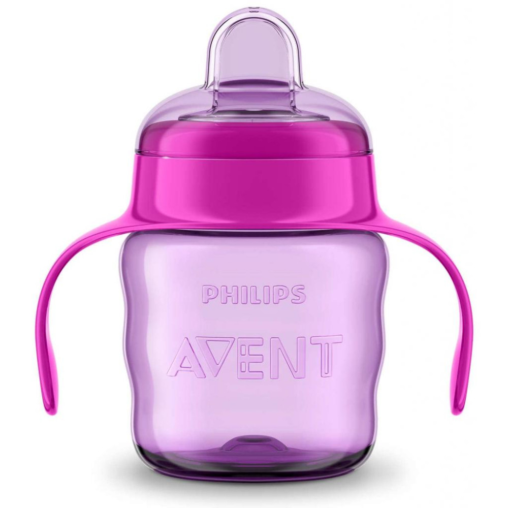 Поїльник-непроливайка Philips AVENT з м'яким носиком 200 мл рожевий, 6 міс+ (SCF551/03)
