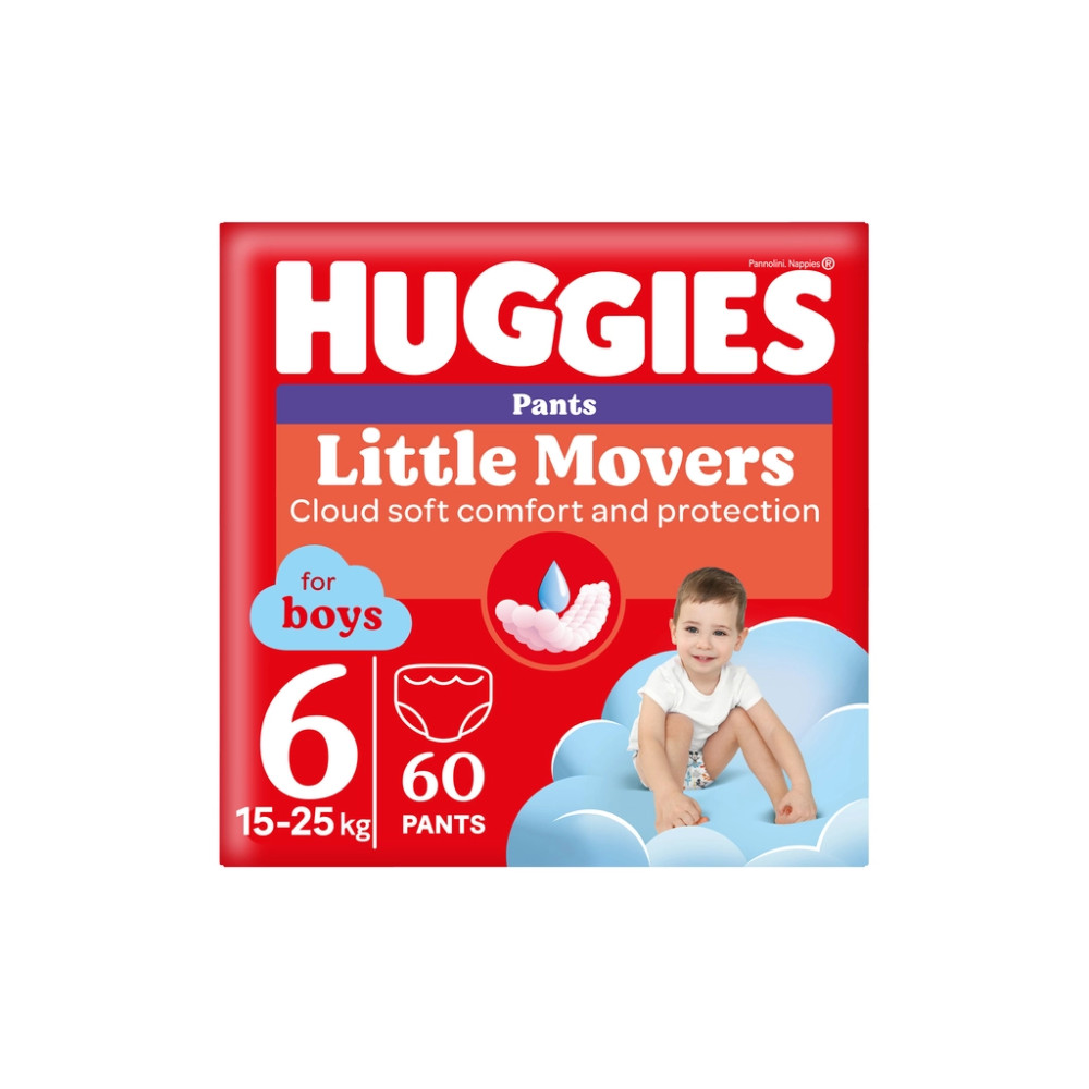 Підгузки Huggies Little Movers/Pants 6 (15-25 кг) Box для хлопчиків 60 шт (5029053564142)