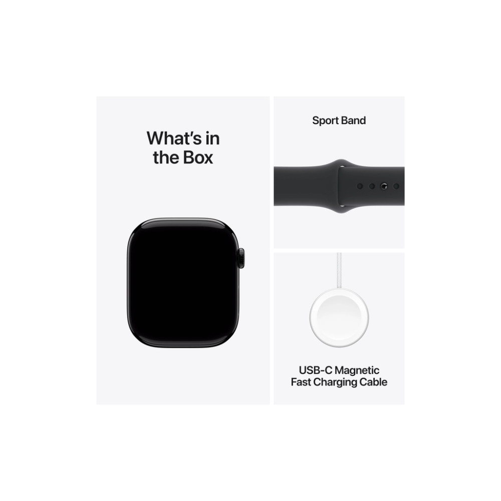 Смарт-годинник Apple Watch Series 10 GPS 46mm Jet Black Aluminium Case with Black Sport Band - M/L (MWWQ3QH/A)