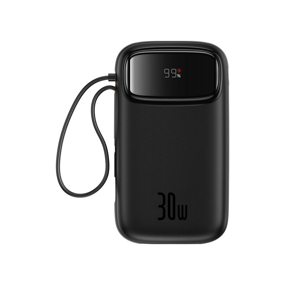 Батарея універсальна Baseus QPow2 20000mAh 30W, with 2*Type-C Cable, Black (P10055009113-00)