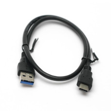Дата кабель USB 3.0 AM to USB-C 0.5m PowerPlant (KD00AS1253)