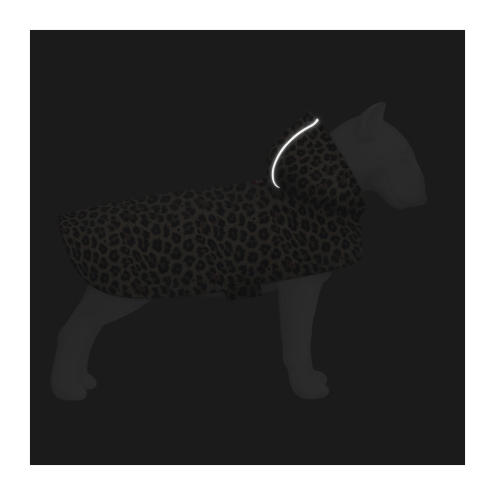 Дощовик для тварин WAUDOG Clothes Накидка з капюшоном Леопард L (358-4066)