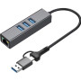 Концентратор USB 3.0 Type-C/Type-A to RJ45 Gigabit Lan, 3*USB 3.0, cable 13 cm Dynamode (DM-AD-GLAN-U3) Концентратор USB 3.0 Type-C/Type-A to RJ45 Gigabit Lan, 3*USB 3.0, cable 13 cm Dynamode (DM-AD-GLAN-U3)