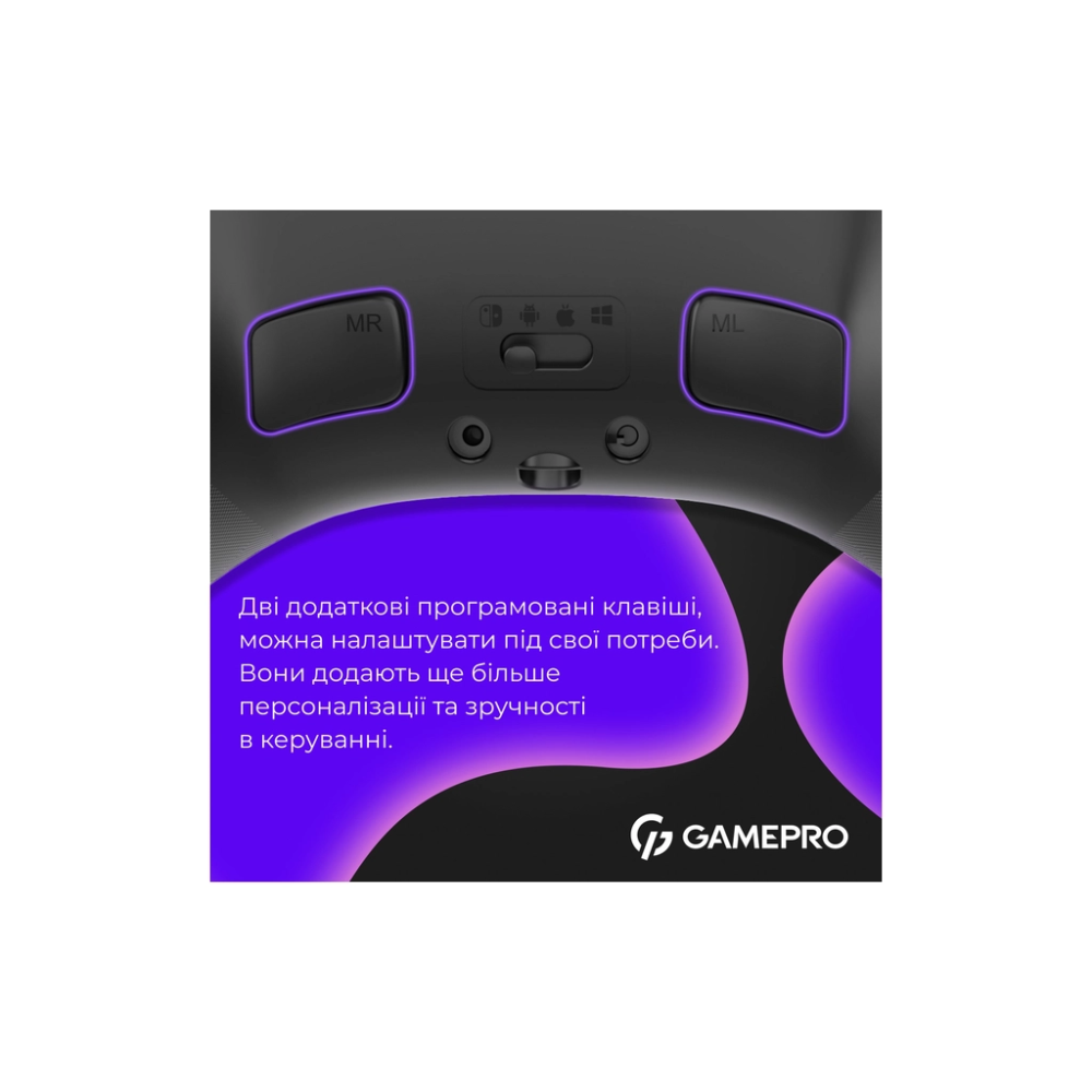 Геймпад GamePro GPX13B 2.4G/BT 5.1/USB/PC/iOS/Android RGB Black (GPX13B)