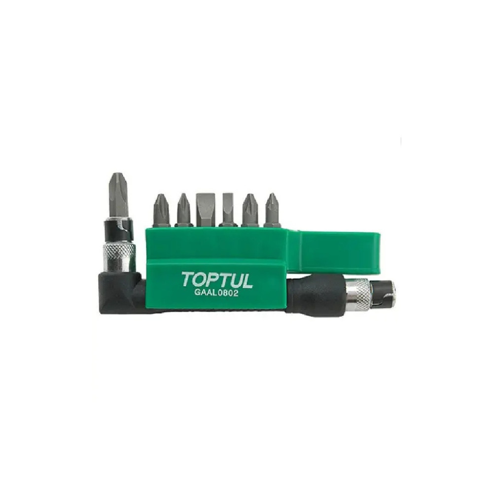 Набір біт Toptul з Г-подібним перехідником 1/4" 8шт. (GAAL0802)