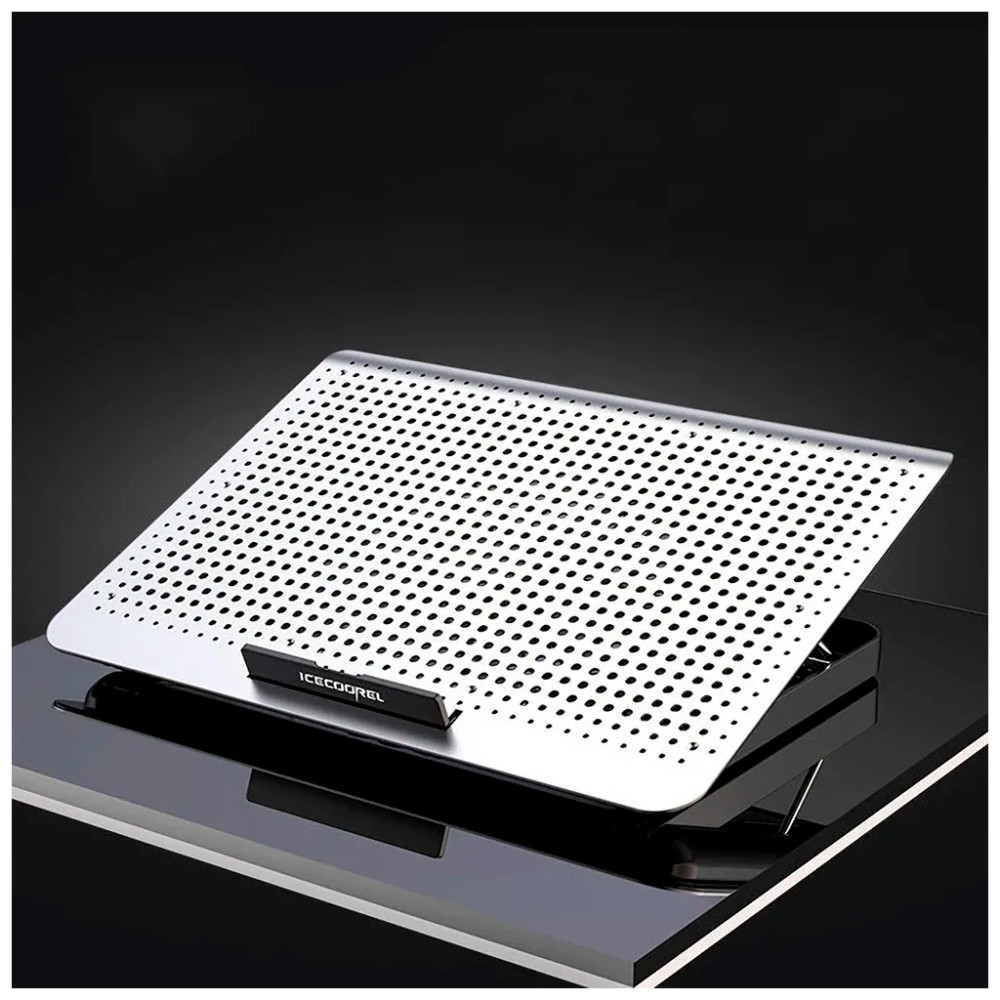 Підставка до ноутбука IceCoorel 10-15.6", 1*180mm 580 RPM, 2*USB, 350x225x26mm, Silver (A18)