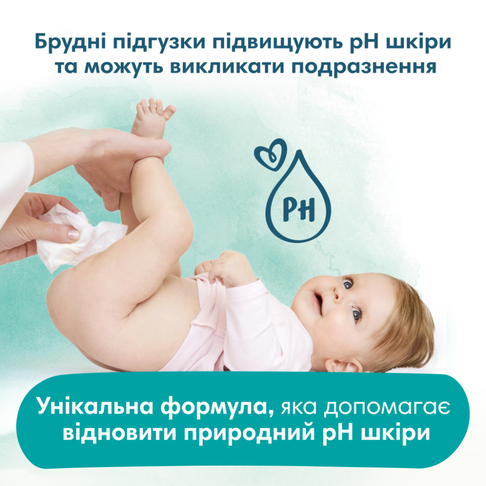 Дитячі вологі серветки Pampers Harmonie New baby 46 шт (8006540815885)
