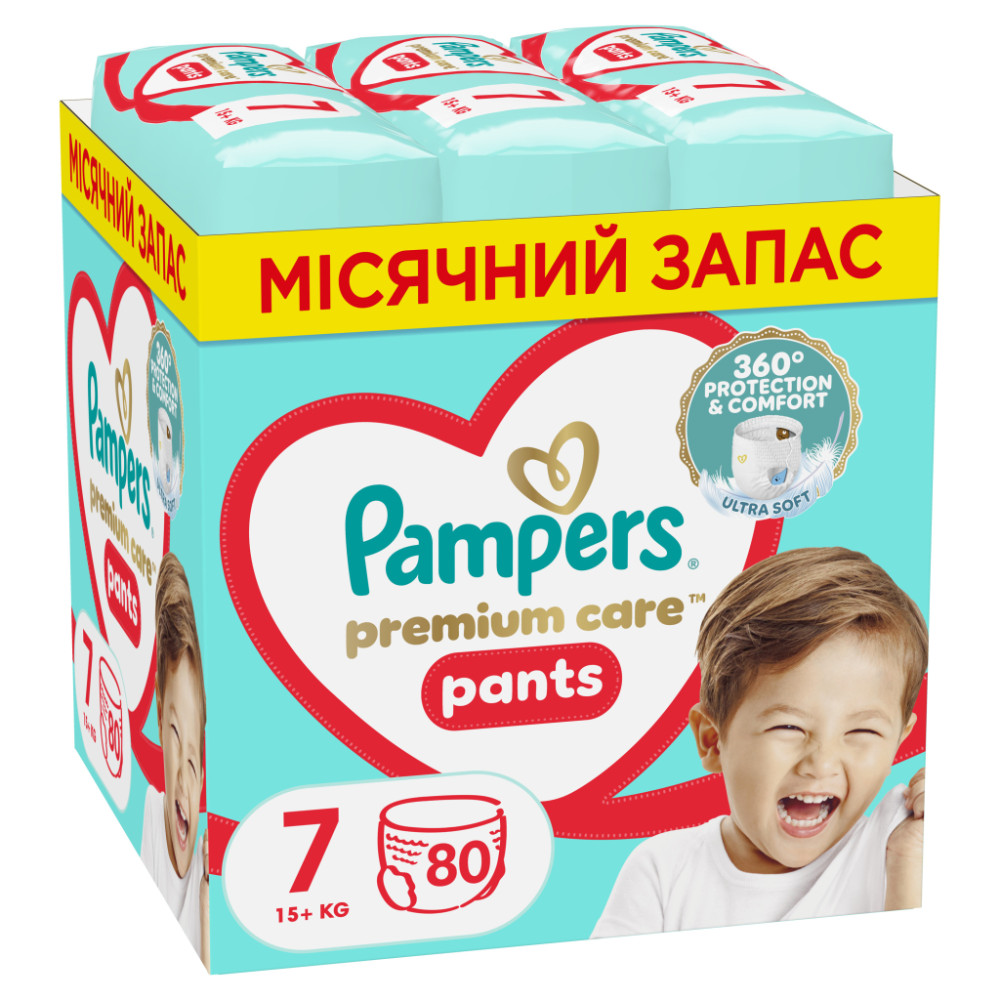 Підгузки Pampers Premium Care Pants Трусики Розмір 7 (17+ кг) 80 шт. (8700216338981)