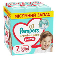 Підгузки Pampers Premium Care Pants Трусики Розмір 7 (17+ кг) 80 шт. (8700216338981)
