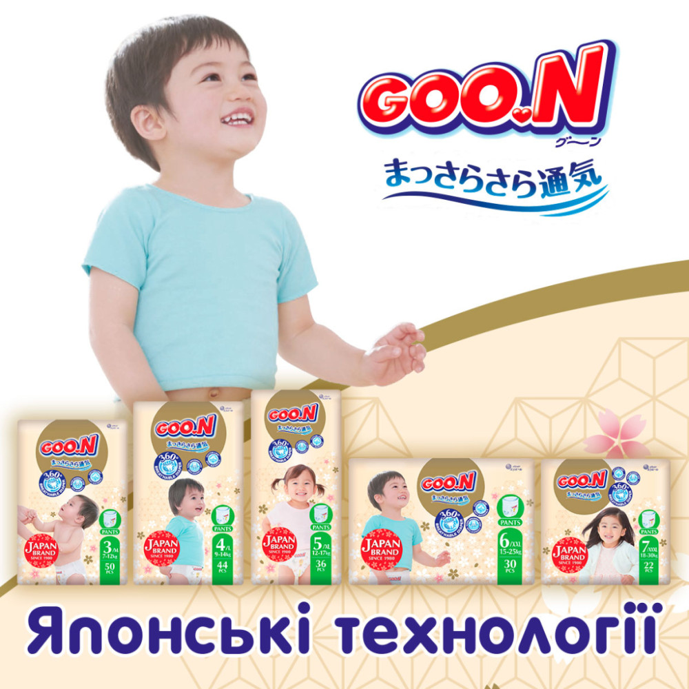 Підгузки GOO.N Premium Soft Трусики 15-25 кг Розмір 6 2XL 30 шт (F1010101-159)