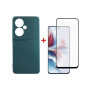 Чохол до мобільного телефона Dengos Oppo Reno 11F + glass Green (DG-KM-96) Чохол до мобільного телефона Dengos Oppo Reno 11F + glass Green (DG-KM-96)