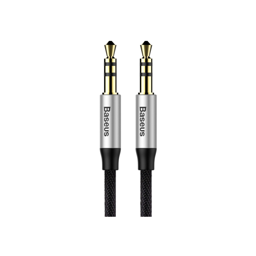 Кабель мультимедійний 3.5mm M to 3.5mm M 0.5m black-silver Baseus (CAM30-AS1)