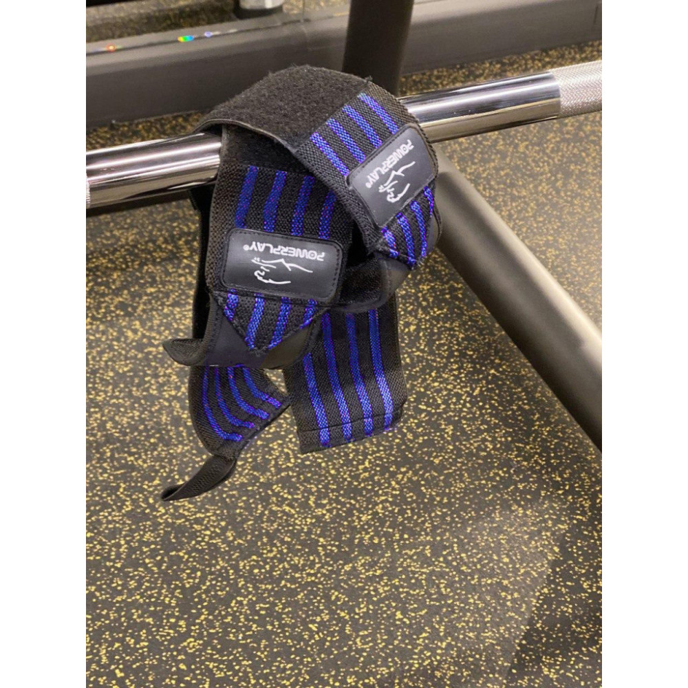 Бинт для спорту PowerPlay 3081 Gym WristT Wraps Чорно-Сині (PP_3081_Blue)