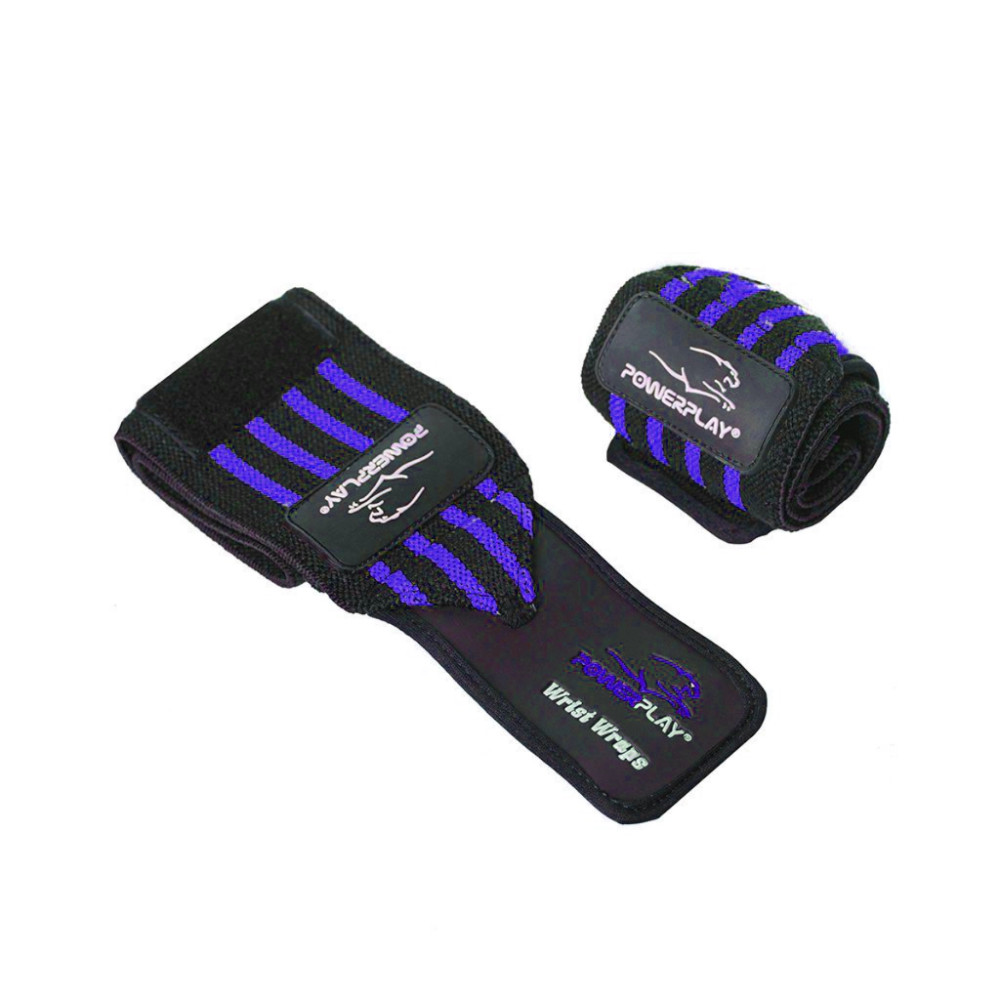 Бинт для спорту PowerPlay 3081 Gym WristT Wraps Чорно-Сині (PP_3081_Blue)