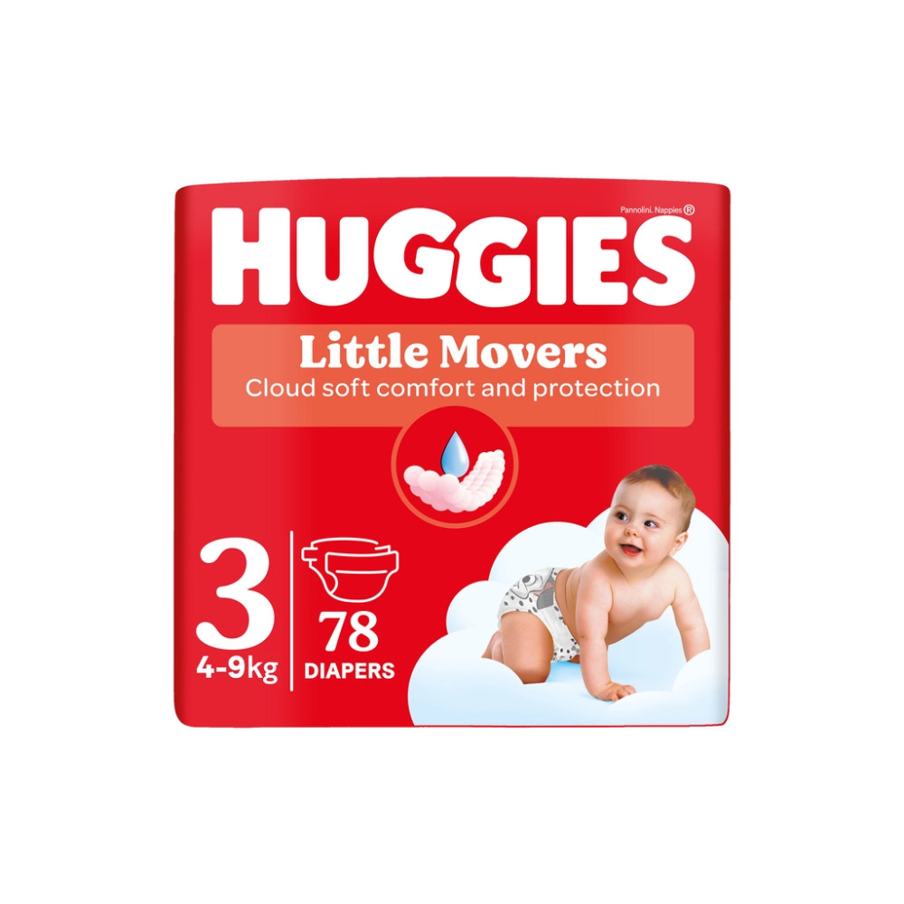 Підгузки Huggies Little Movers 3 (5-9 кг) Mega 78 шт (5029053548760)