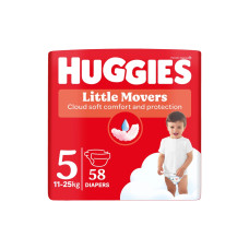 Підгузки Huggies Little Movers 5 (12-22 кг) Mega 58 шт (5029053548784)