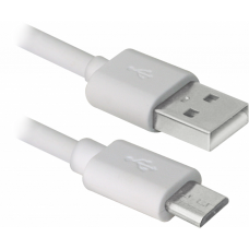 Дата кабель USB 2.0 AM to Micro 5P 3.0m white Defender (87468)