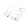 Зарядний пристрій HOCO C80A Plus Rapido PD20W+QC3.0 charger set(C to C) White (6931474779908) Зарядний пристрій HOCO C80A Plus Rapido PD20W+QC3.0 charger set(C to C) White (6931474779908)