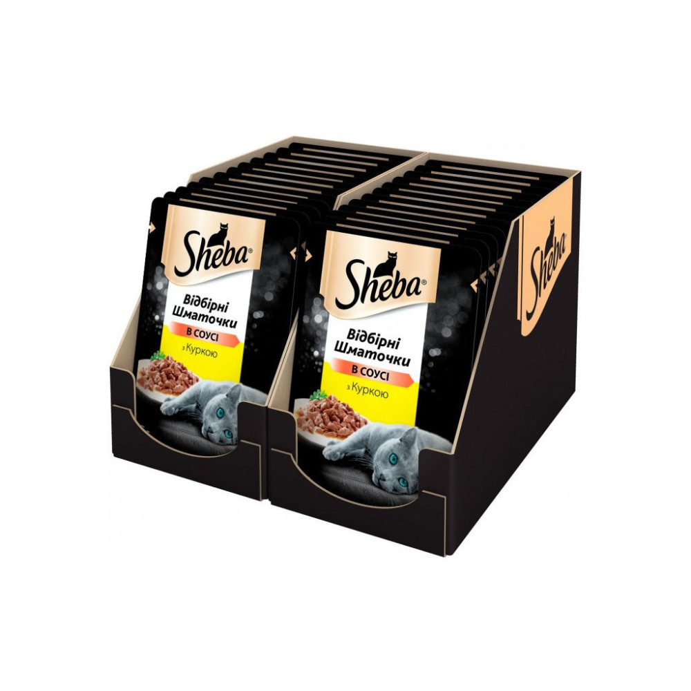 Вологий корм для кішок Sheba cig POU з куркою в соусі 85 г (4770608257170)