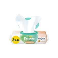 Дитячі вологі серветки Pampers Harmonie Protect&Care з календулою 3 пачки х 44 шт (8700216250672)