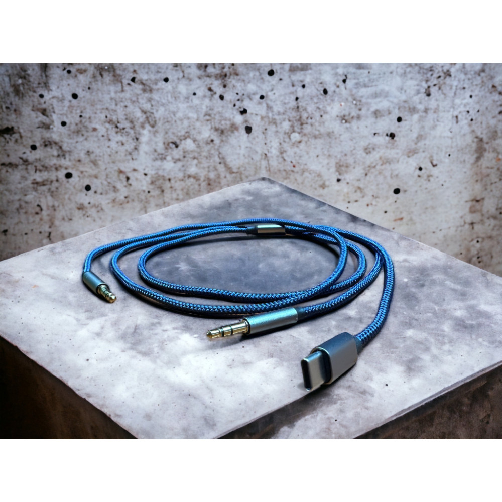 Кабель мультимедійний USB-C to 2x3.5mm M 1.2m blue XoKo (XK-MH-270)