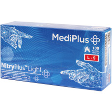 Медичні рукавички MediPlus NitryPlus Light Нітрилові оглядові нестерильні неприпудрені Сині Розмір L 100 шт. (6933265560252/6933265561662)