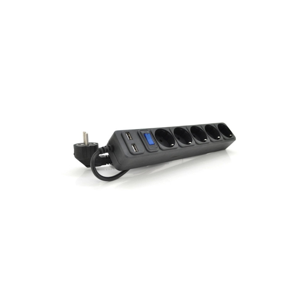 Мережевий фільтр живлення Merlion 5 розеток, 1,8 м + 2*USB (B518U)
