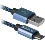 Дата кабель USB 2.0 AM to Micro 5P 1.0m USB08-03T blue Defender (87805) Дата кабель USB 2.0 AM to Micro 5P 1.0m USB08-03T blue Defender (87805)