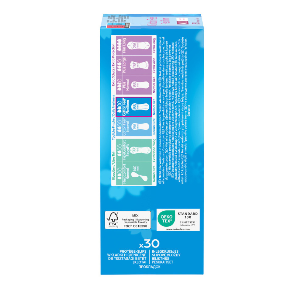 Щоденні прокладки Carefree Cotton Feel FlexiForm 30 шт. (3574661257044)