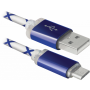 Дата кабель USB 2.0 AM to Micro 5P 1.0m BlueLED backlight Defender (87555) Дата кабель USB 2.0 AM to Micro 5P 1.0m BlueLED backlight Defender (87555)