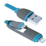 Дата кабель USB 2.0 AM to Lightning + Micro 5P 1.0m blue Defender (87487) Дата кабель USB 2.0 AM to Lightning + Micro 5P 1.0m blue Defender (87487)