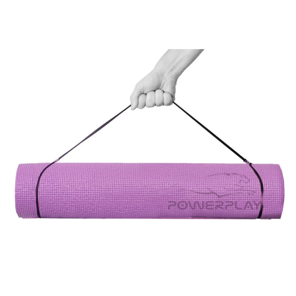 Килимок для йоги PowerPlay 4010 PVC Yoga Mat 173 x 61 x 0.6 см Лавандовий (PP_4010_Lavender_(173*0,6))