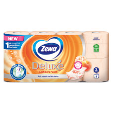 Туалетний папір Zewa Deluxe Персик 3 шари 8 рулонів (9011111035721/7322541171791)