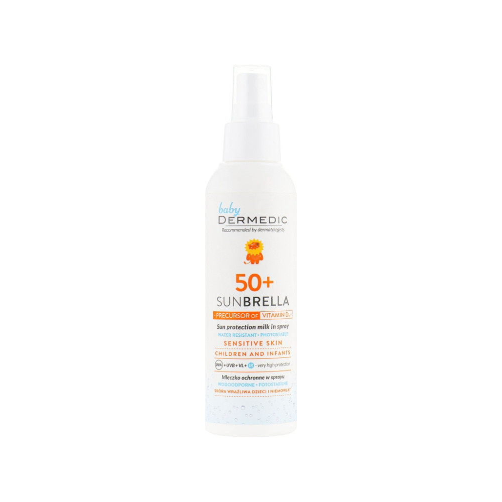 Засіб від засмаги Dermedic Sunbrella Baby Сонцезахисний молочко-спрей для дітей SPF50+ 150 мл (5901643174873)
