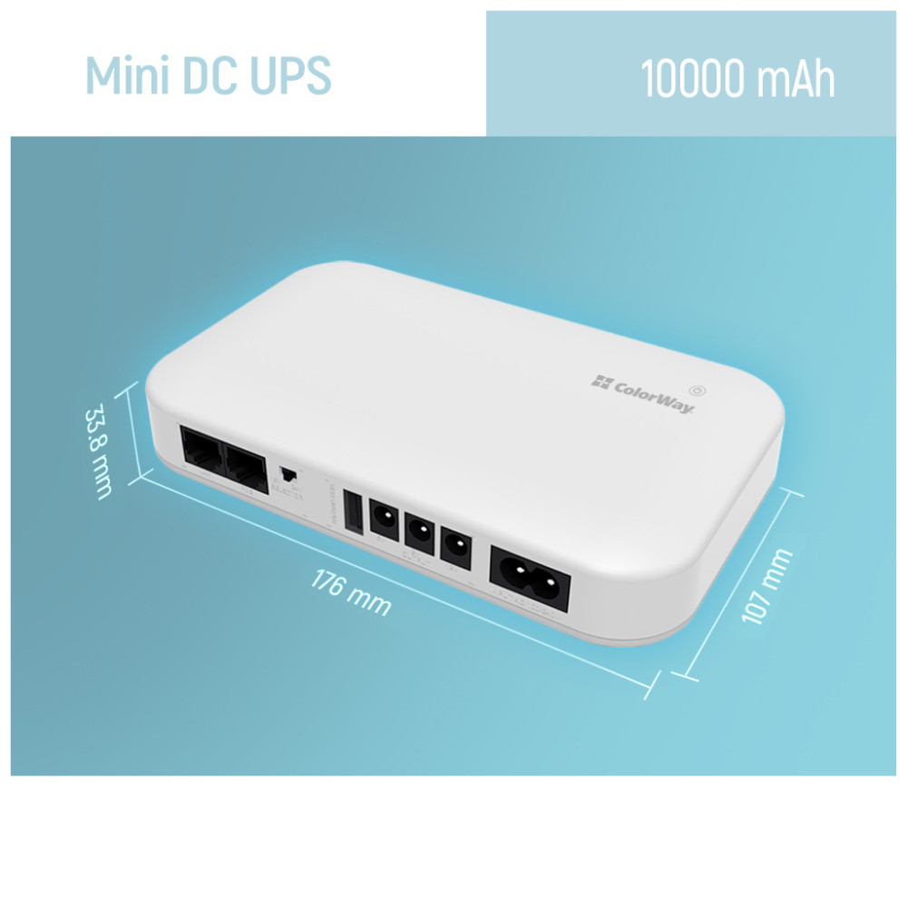 Пристрій безперебійного живлення ColorWay CW-PB100LI3WT 10000mAh 21W (CW-PB100LI3WT)
