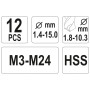 Екстрактор Yato YT-0591 набір 12шт (YT-0591) Екстрактор Yato YT-0591 набір 12шт (YT-0591)