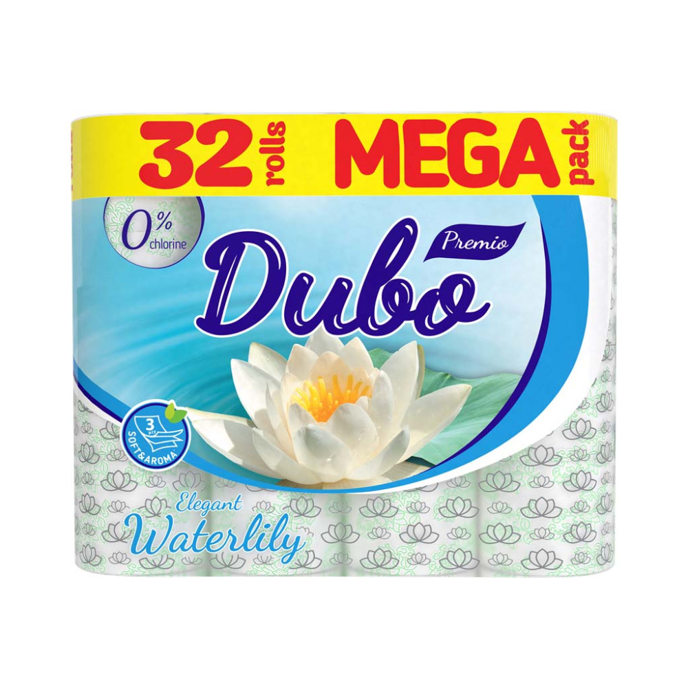 Туалетний папір Диво Premio Waterlily 3 шари 32 рулони (4820003837757)